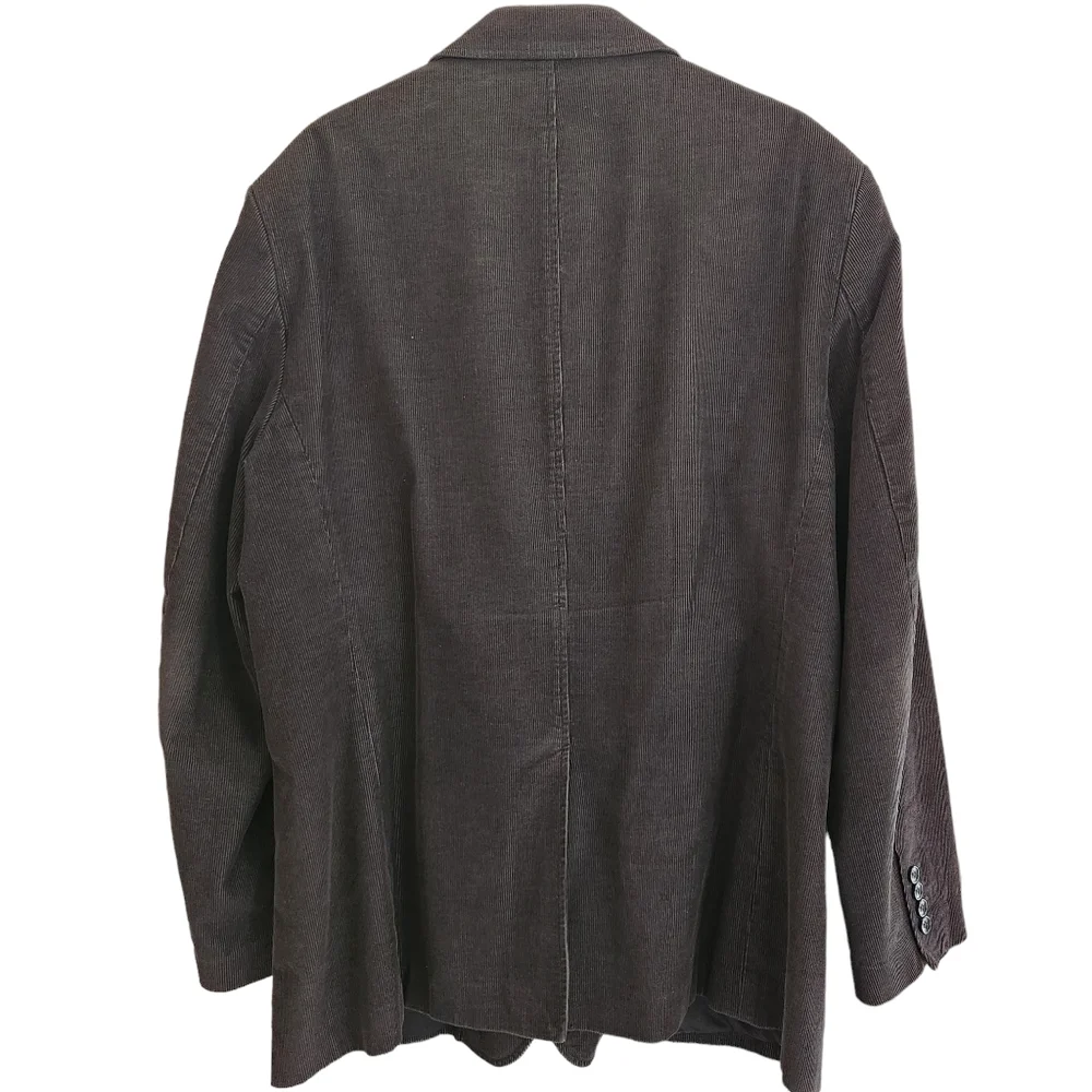 Eddie Bauer Men Corduroy Gray 3 Button Single Vent Fully Lined Sport Coat Size L - Picture 2 of 10